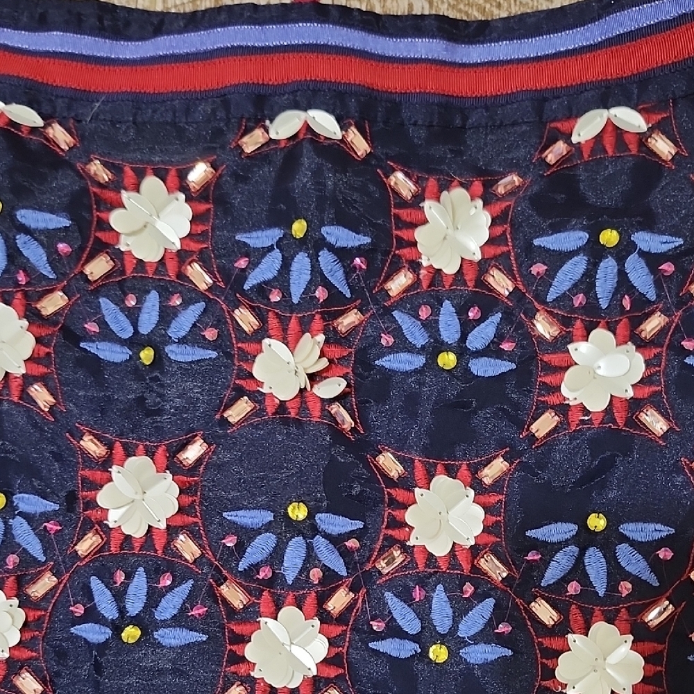 Anthropologie Floral Embroidered Skirt - Picture 4 of 9